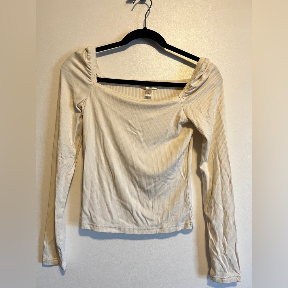 Banana Republic Beige Ribbed Top, Size Small